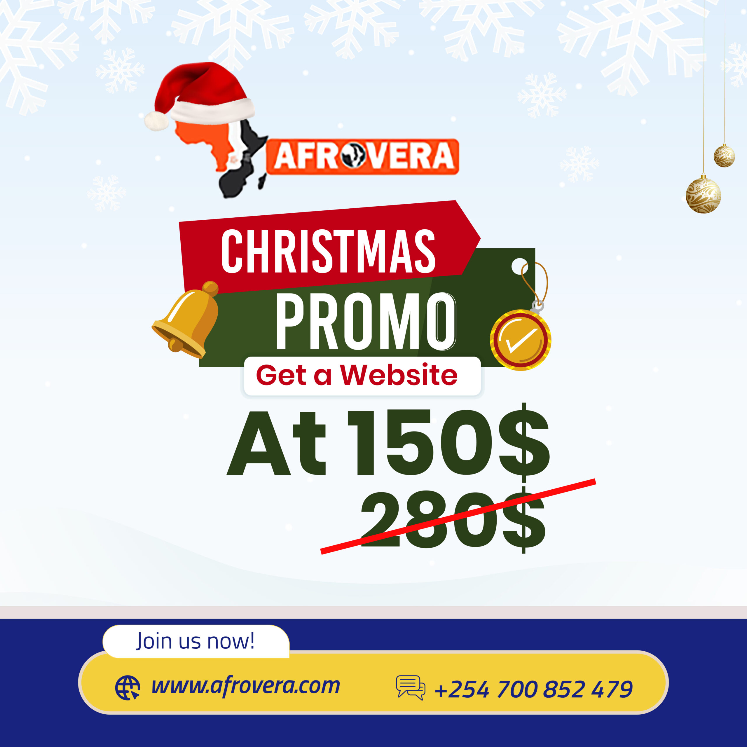 Afrovera website promotion banner